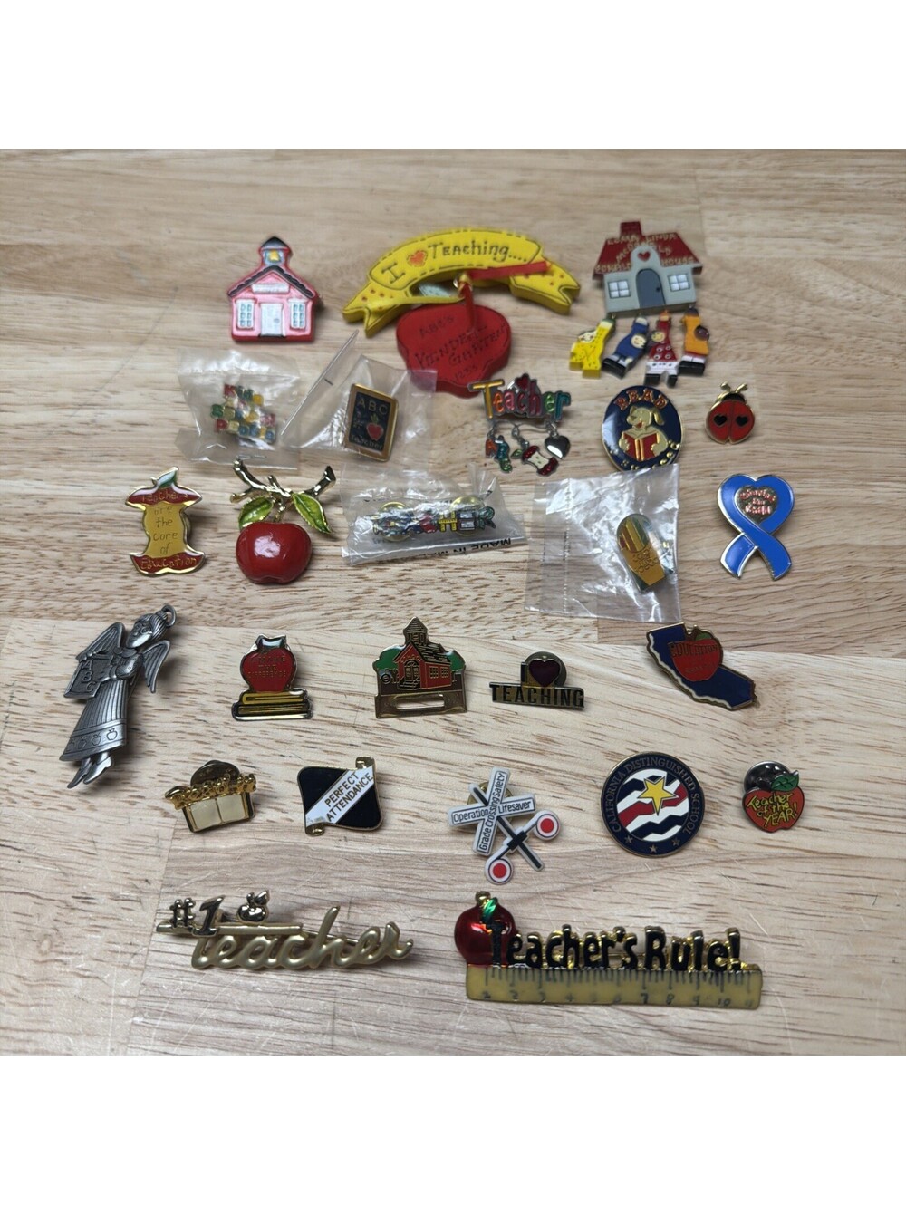 Huge Lot Of 25 School Teacher Reading Crossing Guard Read Attendance Pins